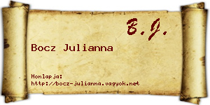 Bocz Julianna névjegykártya